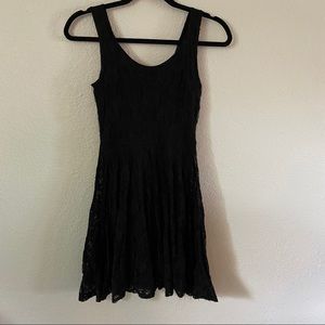 Black Lace Dress with Crisscross Back